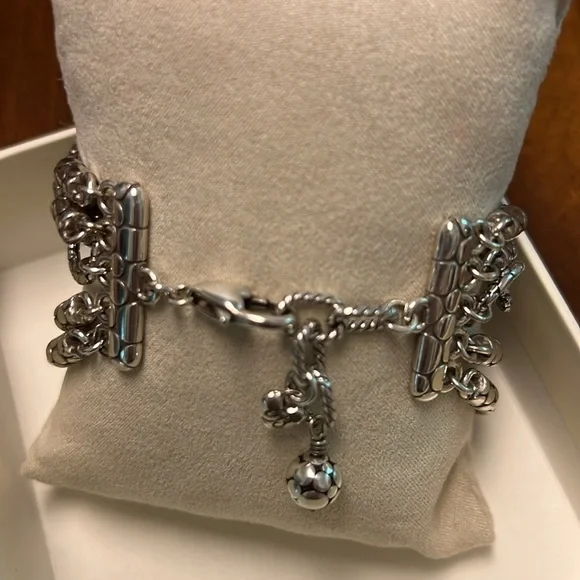 Brighton 5 strand bracelet. Silver toned with black accents. - Picture 4 of 7